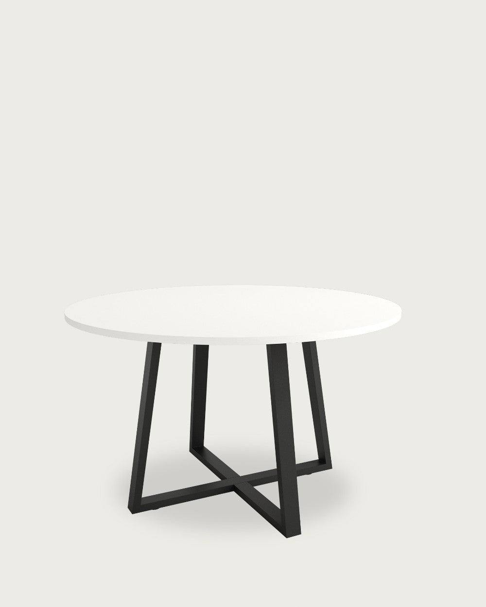 Mesa de comedor Vela - Ø 120 cm - Sobre Soul Blanco - Estructura metálica negra