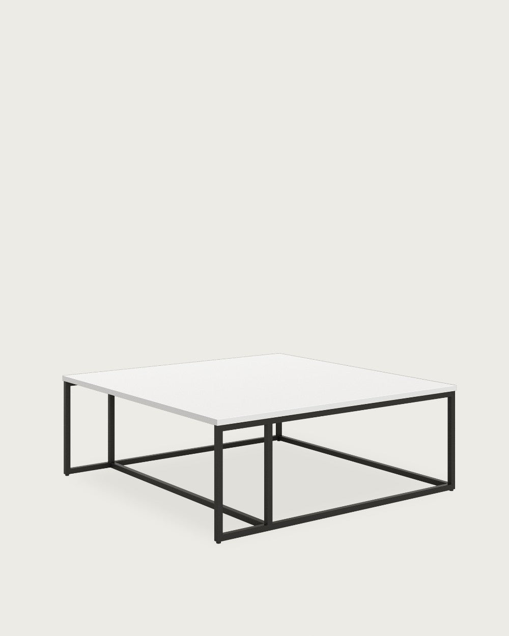 Mesa auxiliar Greda - 80 × 80 cm - Sobre Soul Blanco - Estructura metálica negra