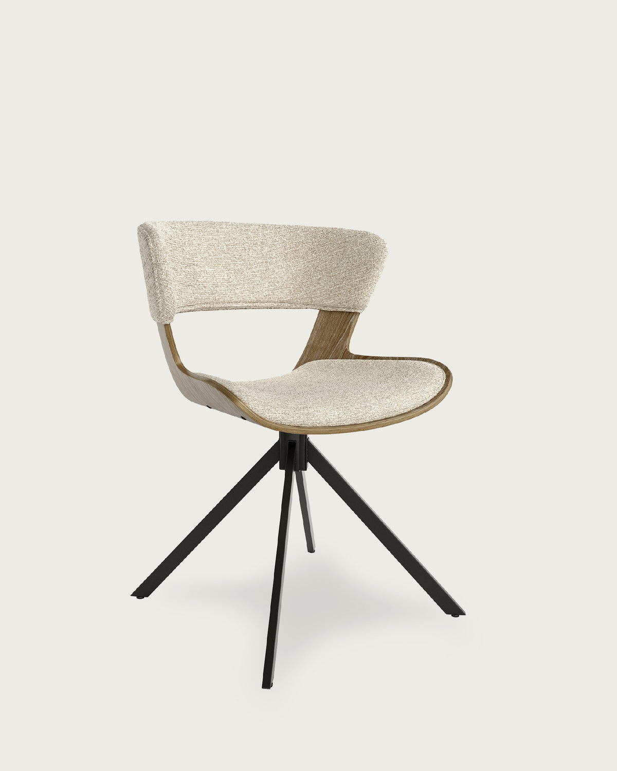 Juego de 2 sillas de comedor Maestrat tapizadas - Tapizado Nácar - Estructura Roble decapé