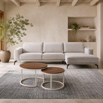Sofa chaiselongue Vento (asientos deslizantes bandeja)