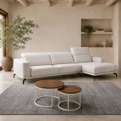Sofa chaiselongue Vento (asientos deslizantes bandeja)