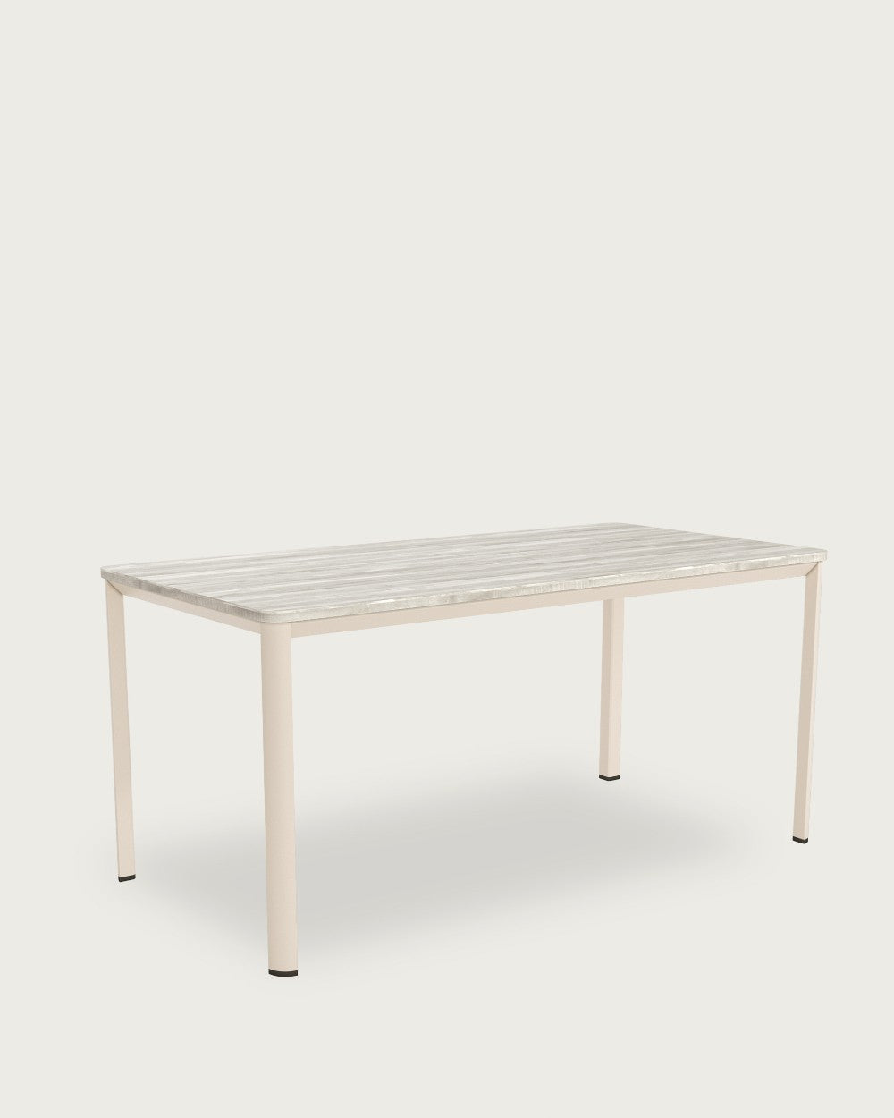 Mesa de comedor Flora - 180 × 90 cm - Sobre Artic - Estructura metálica marfil