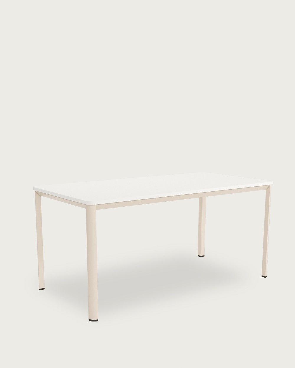 Mesa de comedor Flora - 180 × 90 cm - Sobre Blanco Extra - Estructura metálica marfil