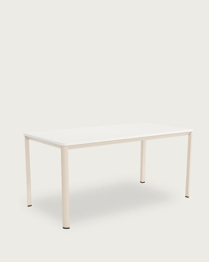 Mesa de comedor Flora - 180 × 90 cm - Sobre Blanco Extra - Estructura metálica marfil