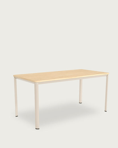 Mesa de comedor Flora - 180 × 90 cm - Sobre Alpin - Estructura metálica marfil