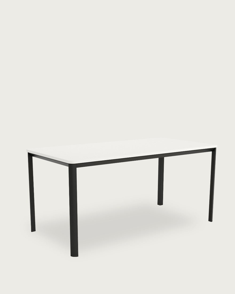 Mesa de comedor Flora - 180 × 90 cm - Sobre Soul Blanco - Estructura metálica negra