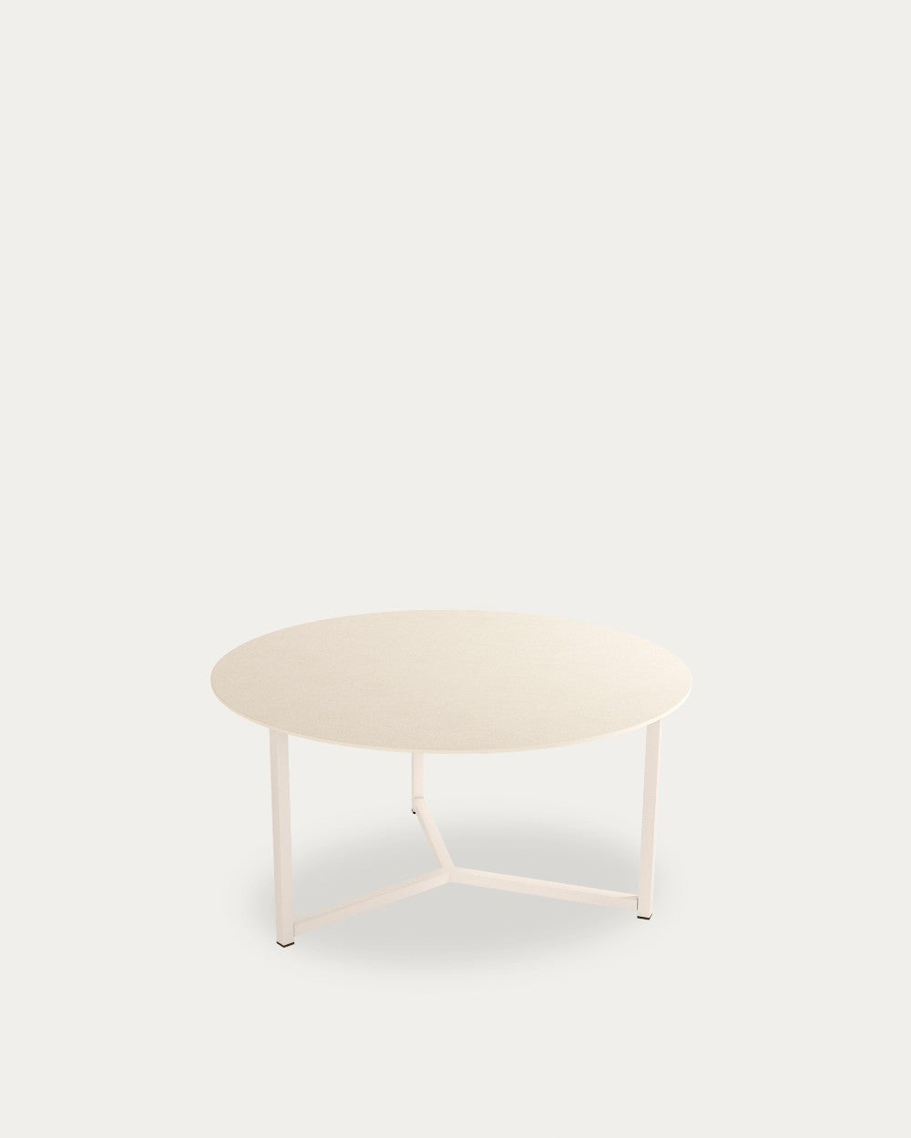 Mesa auxiliar Ícaro - Ø 80 cm - Sobre Arena - Estructura metálica marfil