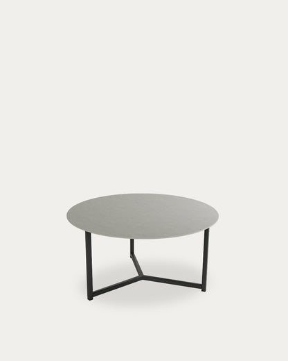 Mesa auxiliar Ícaro - Ø 80 cm - Sobre Porland - Estructura metálica negra