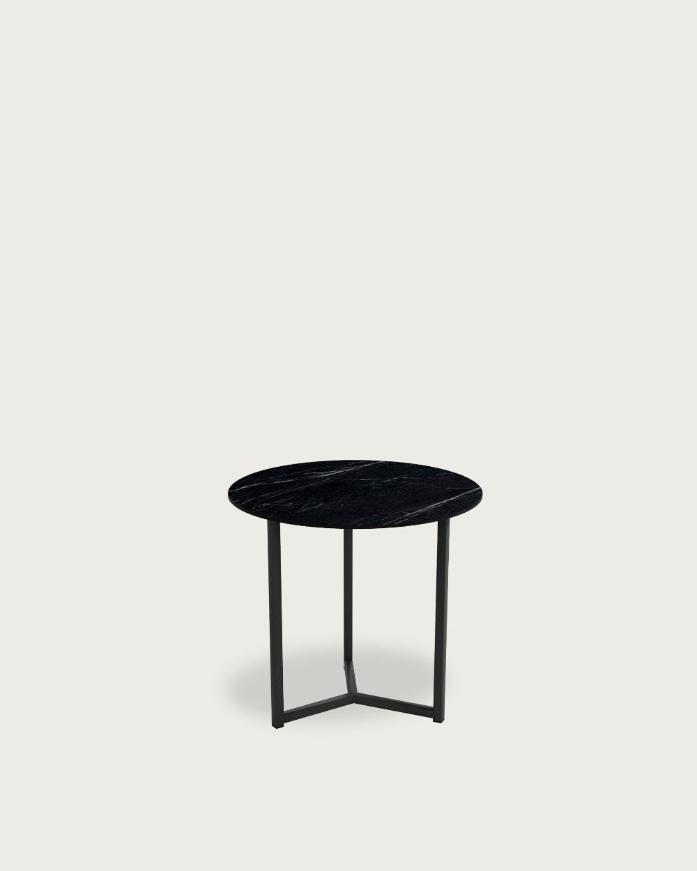 Mesa auxiliar Ícaro - Ø 50 cm - Sobre Marquina - Estructura metálica negra