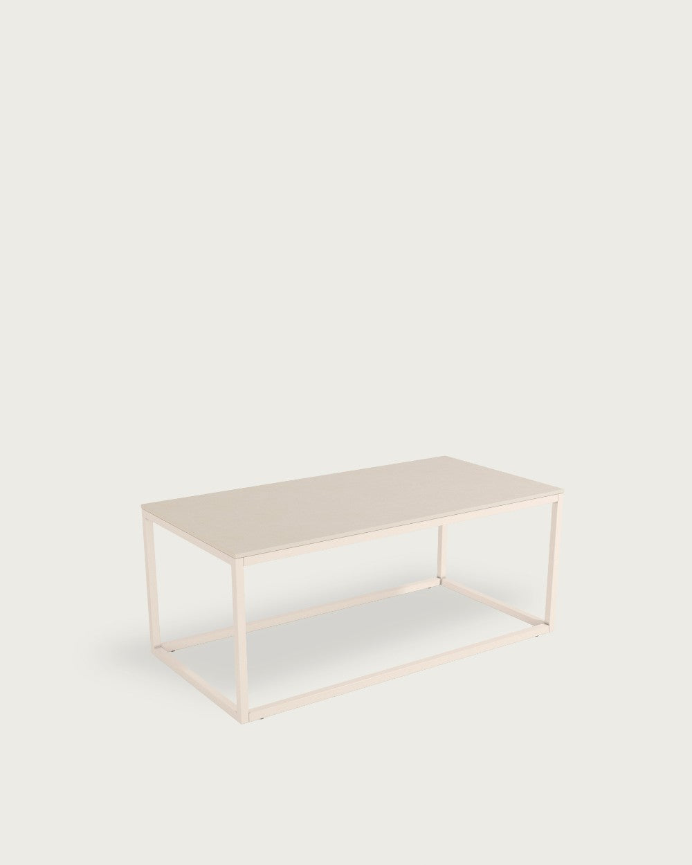 Mesa auxiliar Ícaro - 100 × 50 cm - Sobre Arena - Estructura metálica marfil
