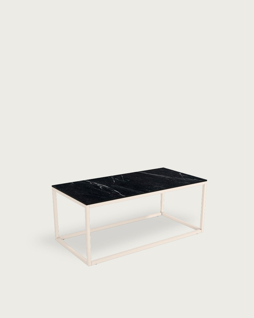 Mesa auxiliar Ícaro - 100 × 50 cm - Sobre Marquina - Estructura metálica marfil