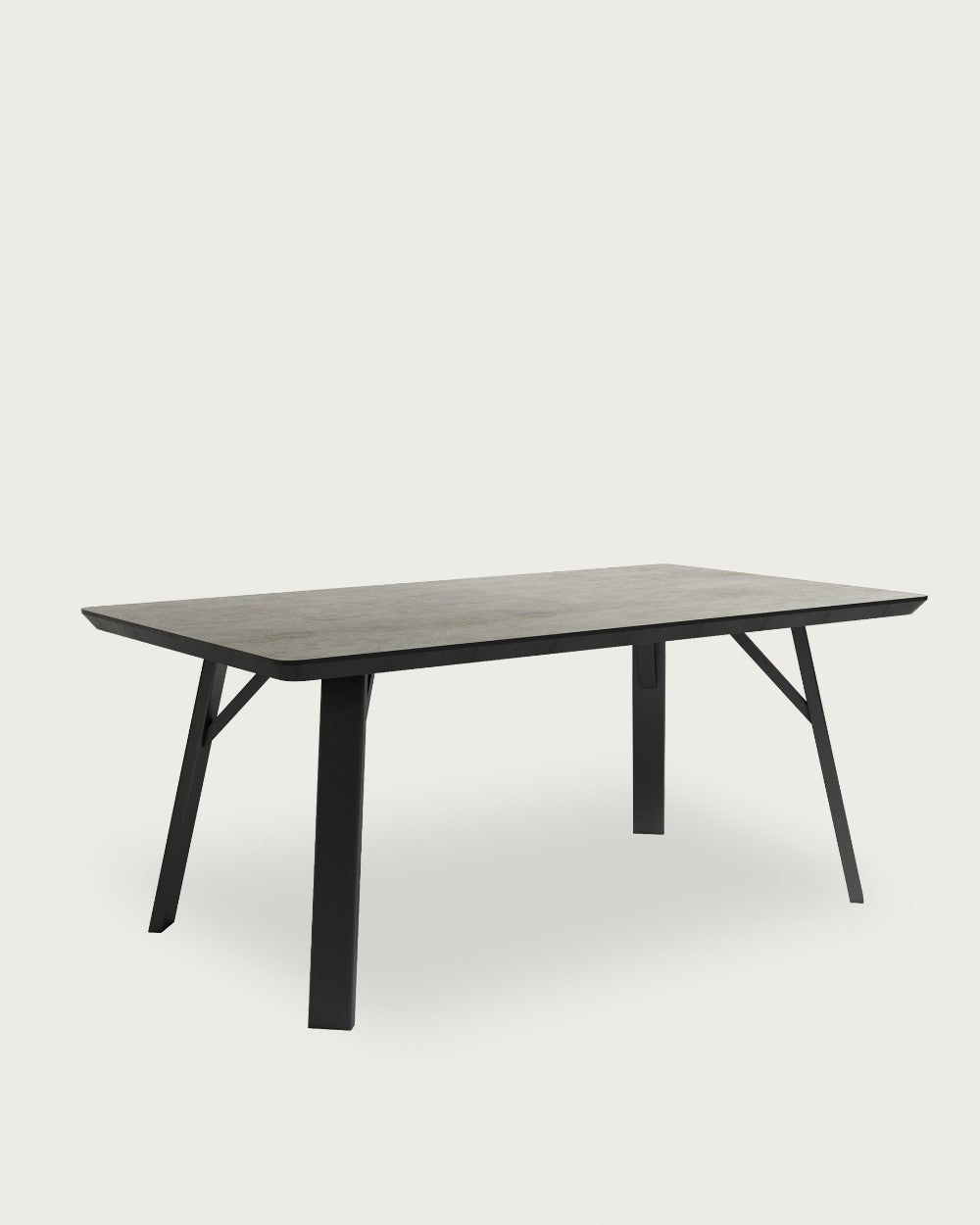 Mesa de comedor Jade - 180 × 90 cm - Sobre Porland - Estructura metal negra