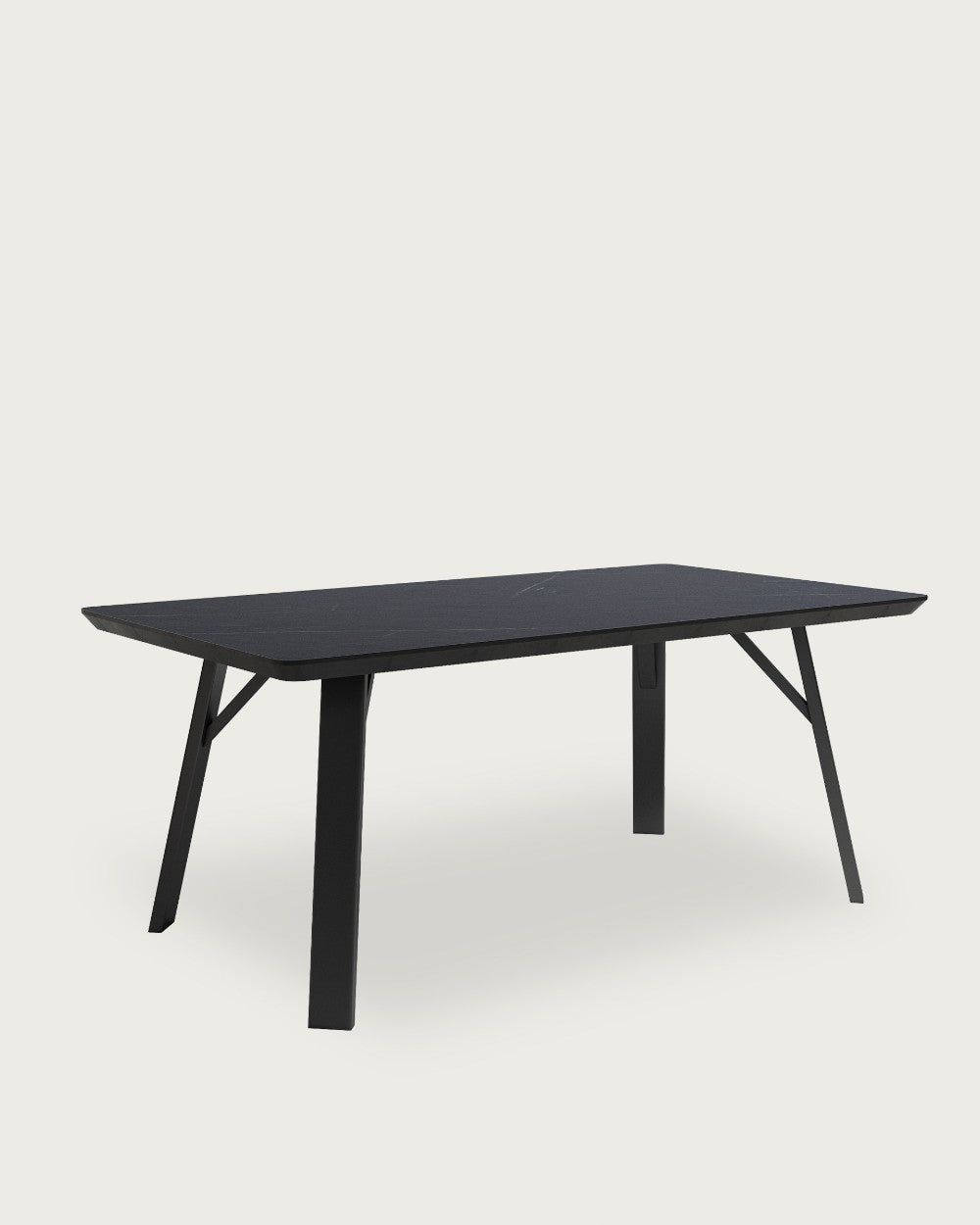 Mesa de comedor Jade - 180 × 90 cm - Sobre Marquina - Estructura metal negra