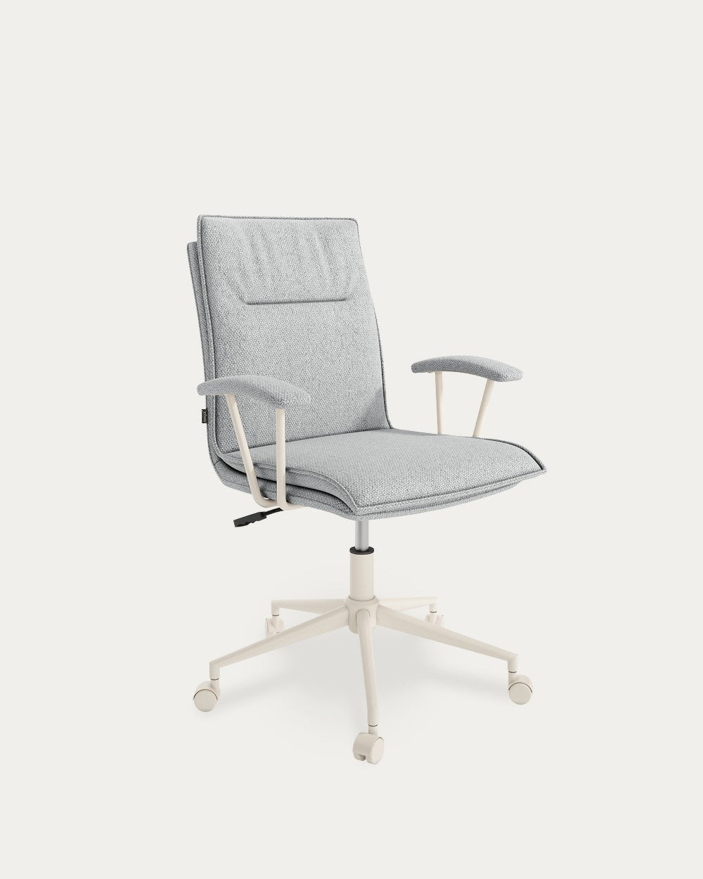 Silla de oficina Malvarrosa giratoria - Tapizado Gris - Patas metálicas marfil
