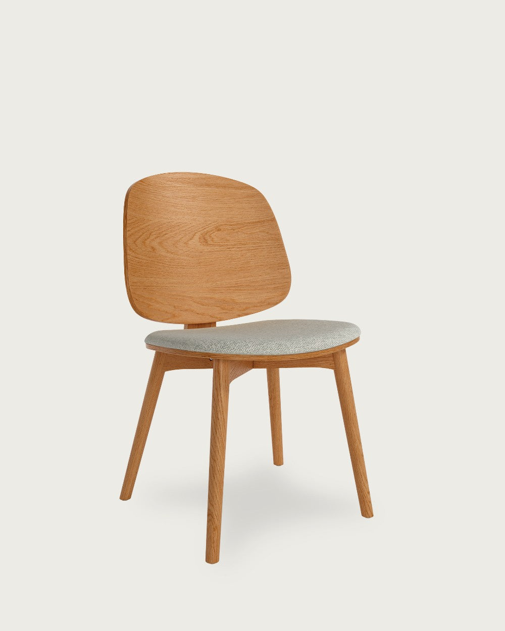 Juego de 2 sillas de comedor Requena tapizadas - Tapizado Gris - Estructura Roble natural
