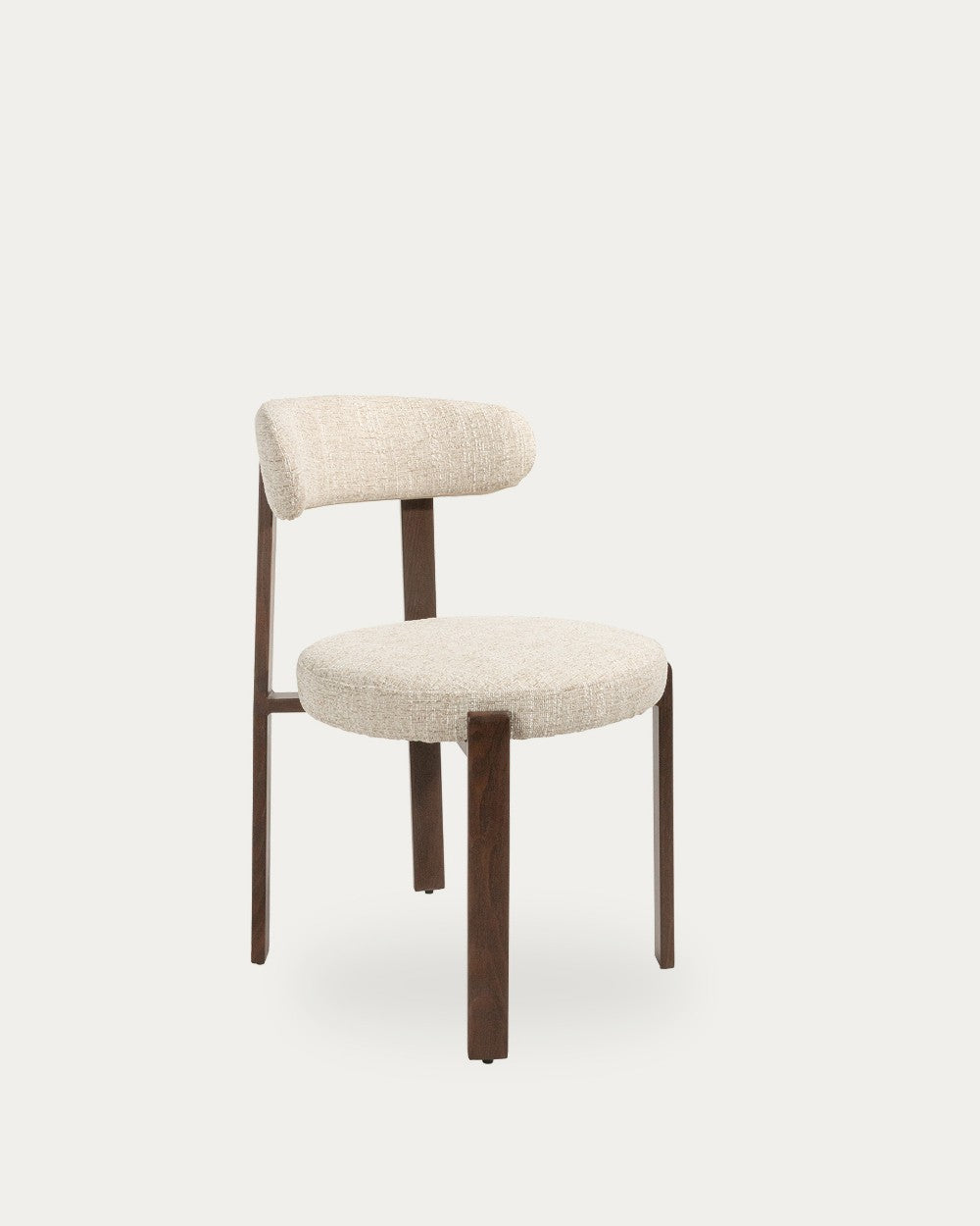 Juego de 2 sillas de comedor Riba-roja tapizadas - Tapizado Champán - Estructura metálica imitación madera dark