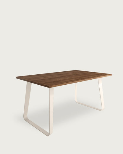 Mesa de comedor Tundra - 180 × 90 cm - Sobre Java - Estructura metálica marfil