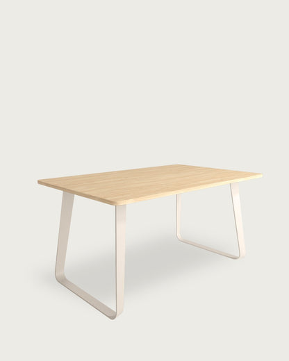 Mesa de comedor Tundra - 180 × 90 cm - Sobre Alpin - Estructura metálica marfil