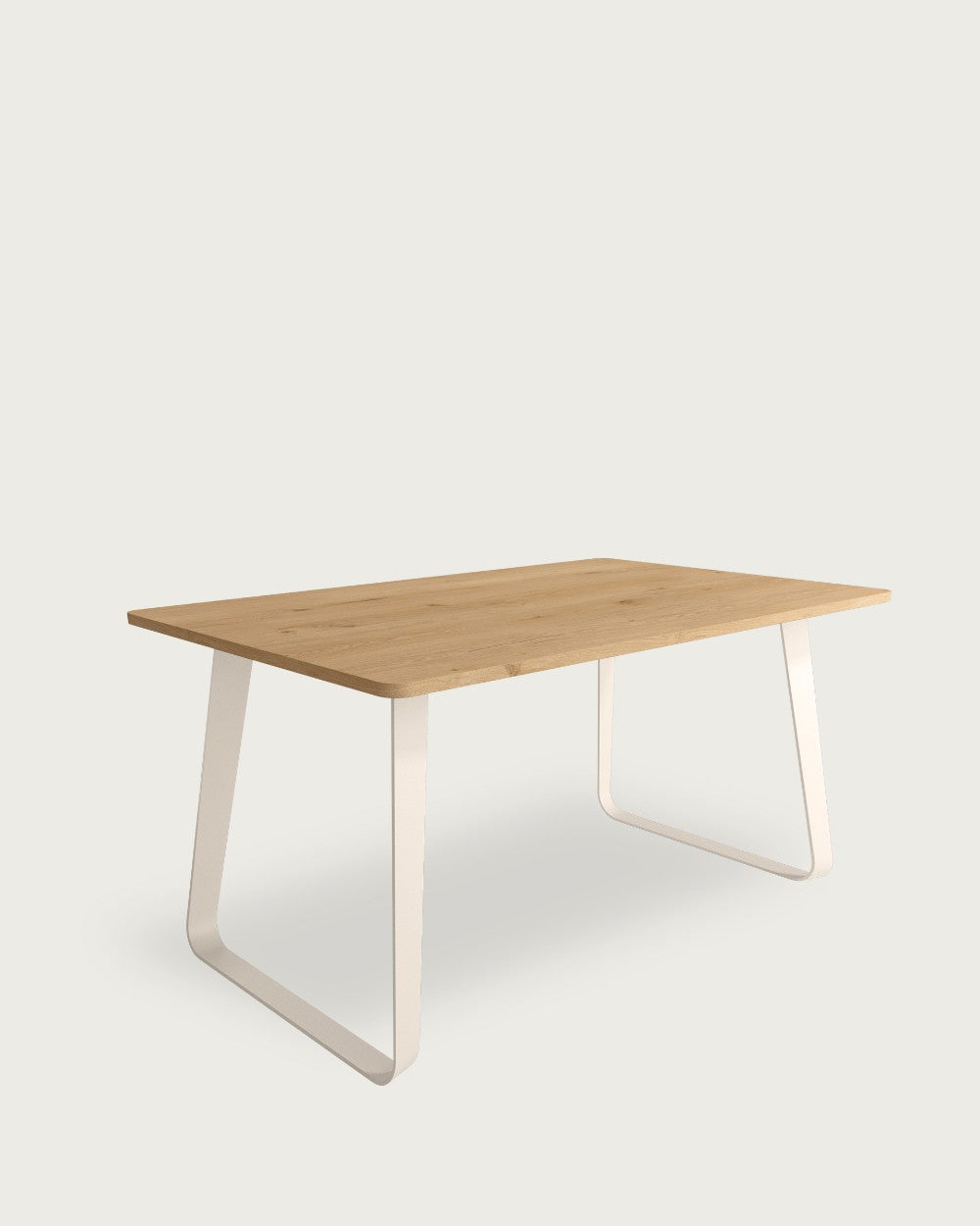 Mesa de comedor Tundra - 180 × 90 cm - Sobre Roble - Estructura metálica marfil