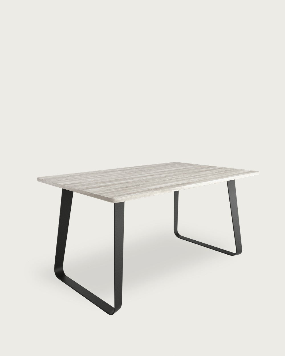 Mesa de comedor Tundra - 180 × 90 cm - Sobre Artic - Estructura metálica negra