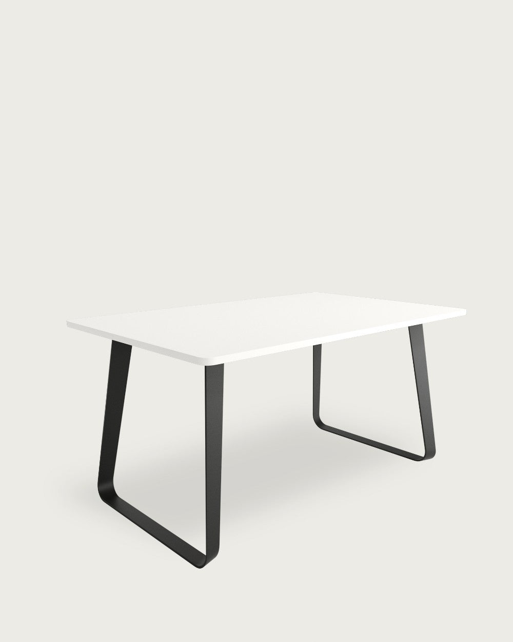Mesa de comedor Tundra - 180 × 90 cm - Sobre Blanco Extra - Estructura metálica negra