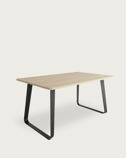 Mesa de comedor Tundra - 180 × 90 cm - Sobre Olmo - Estructura metálica negra