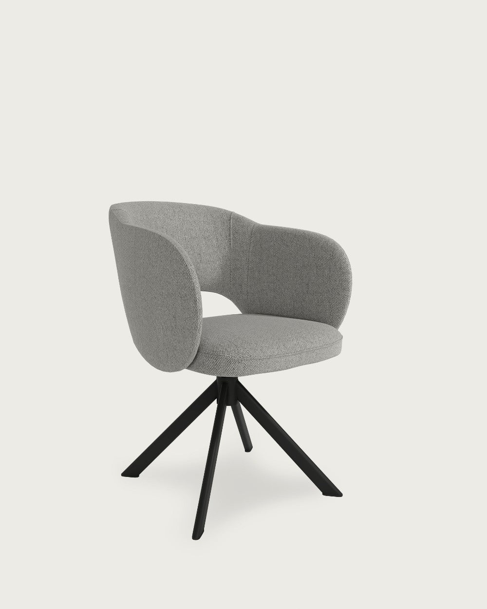 Silla de comedor Manises tapizada - Tapizado Gris - Patas Metálicas negras