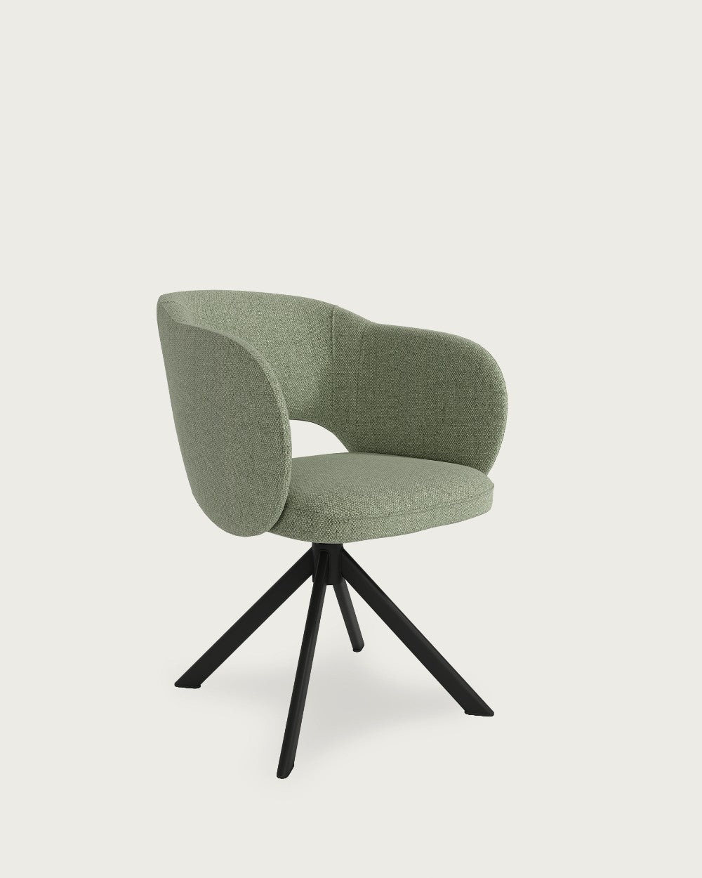 Silla de comedor Manises tapizada - Tapizado Verde - Patas Metálicas negras