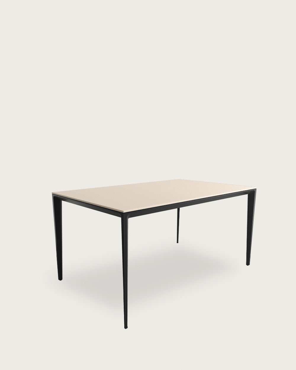 Mesa de comedor Aster - 180 × 90 cm - Sobre Arena - Estructura metal negra