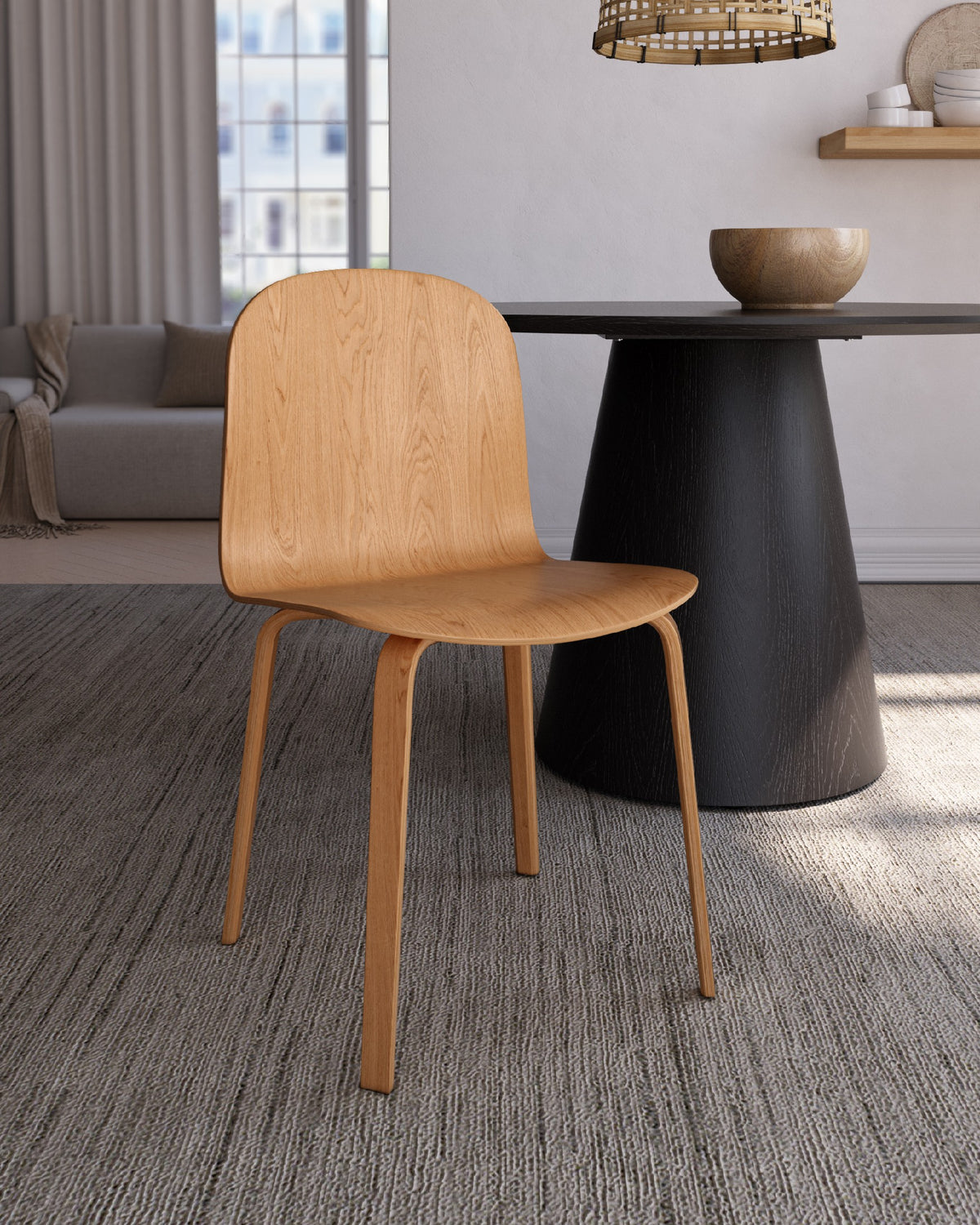 Juego de 2 sillas de comedor Catarroja de diseño contemporáneo - imagen 3