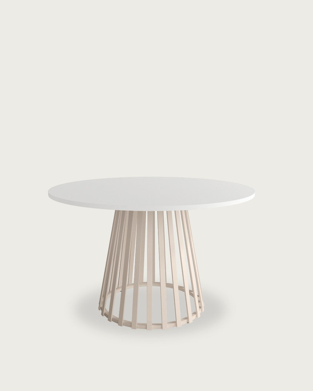 Mesa auxiliar Wadi - Ø 120 cm - Sobre Blanco Extra - Estructura metálica marfil