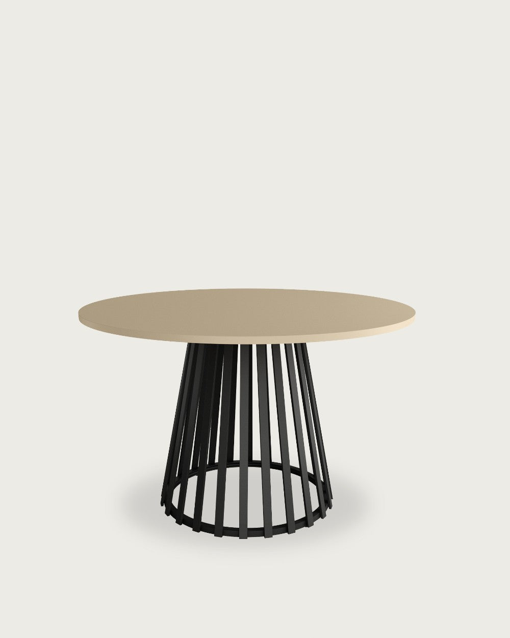Mesa auxiliar Wadi - Ø 120 cm - Sobre Perla - Estructura metálica negra