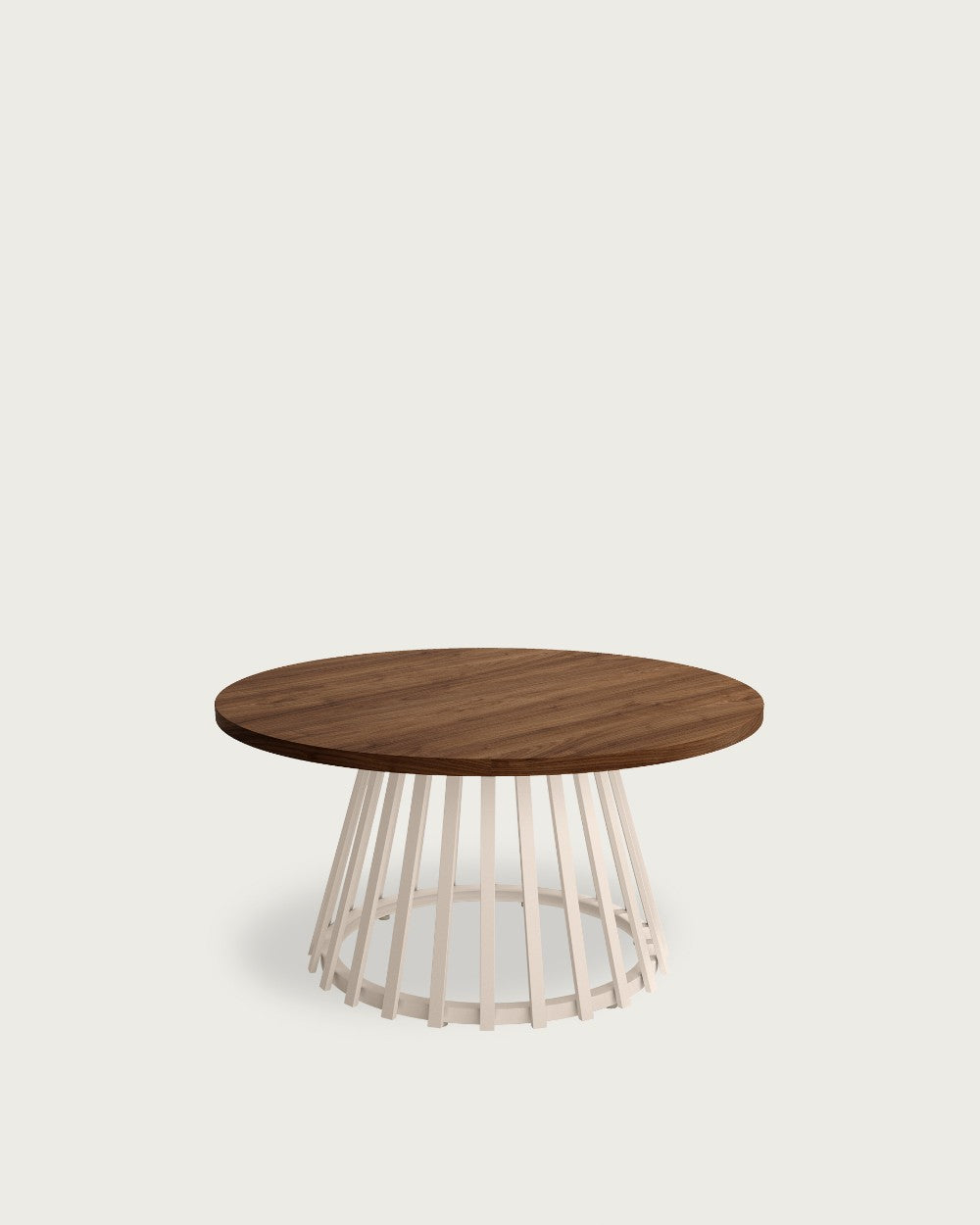 Mesa auxiliar Wadi - Ø 80 cm - Sobre Java - Estructura metálica marfil