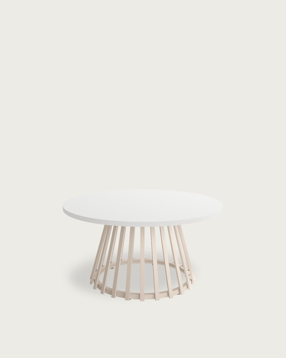 Mesa auxiliar Wadi - Ø 80 cm - Sobre Soul Blanco - Estructura metálica marfil