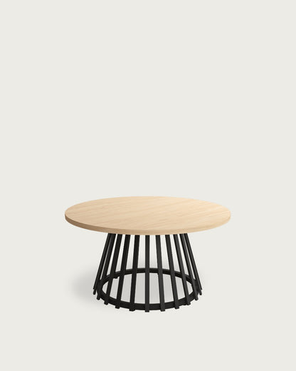Mesa auxiliar Wadi - Ø 80 cm - Sobre Alpin - Estructura metálica negra