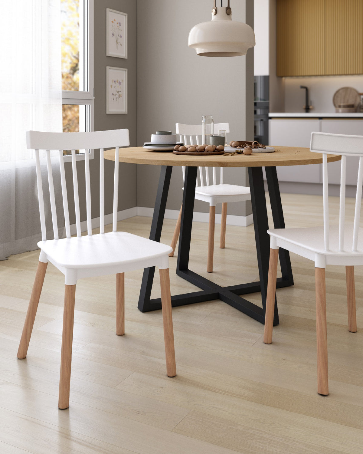 Juego de 4 sillas de cocina Godella tapizadas - imagen 11