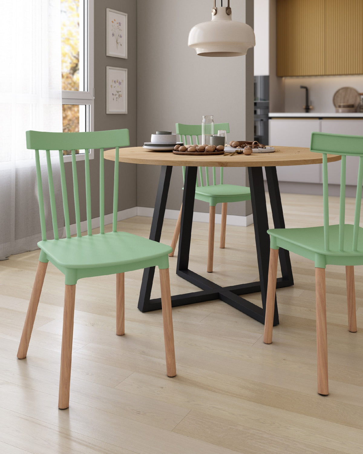 Juego de 4 sillas de cocina Godella tapizadas - imagen 27