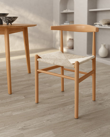 Juego de 2 sillas de comedor Alzira con respaldo de cuerda - imagen 3