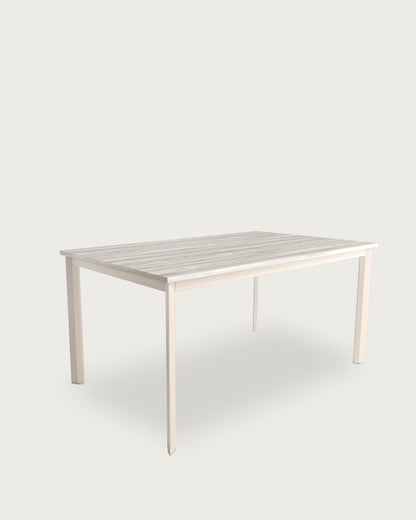 Mesa de comedor Ébano - 180 × 90 cm - Sobre Artic - Estructura metálica marfil