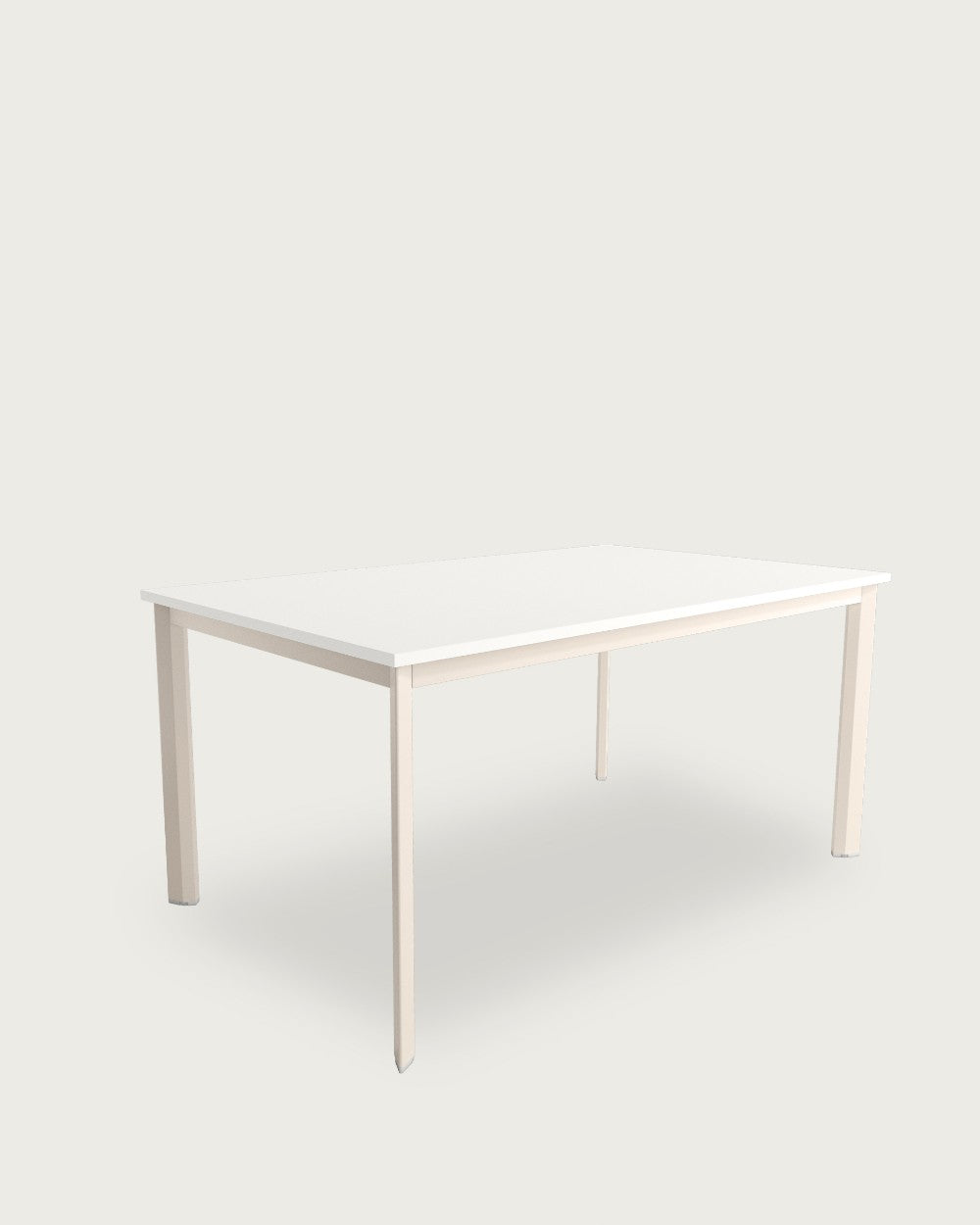 Mesa de comedor Ébano - 180 × 90 cm - Sobre Blanco Extra - Estructura metálica marfil