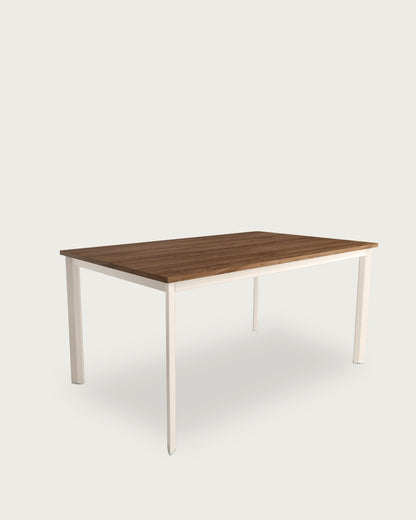 Mesa de comedor Ébano - 180 × 90 cm - Sobre Java - Estructura metálica marfil