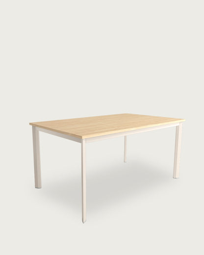 Mesa de comedor Ébano - 180 × 90 cm - Sobre Alpin - Estructura metálica marfil