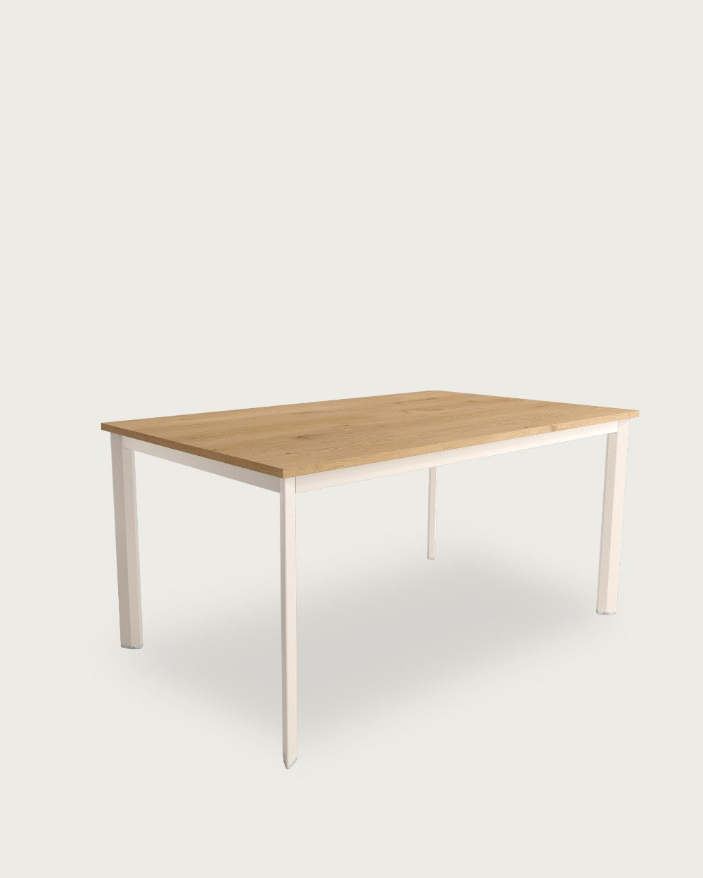 Mesa de comedor Ébano - 180 × 90 cm - Sobre Roble - Estructura metálica marfil