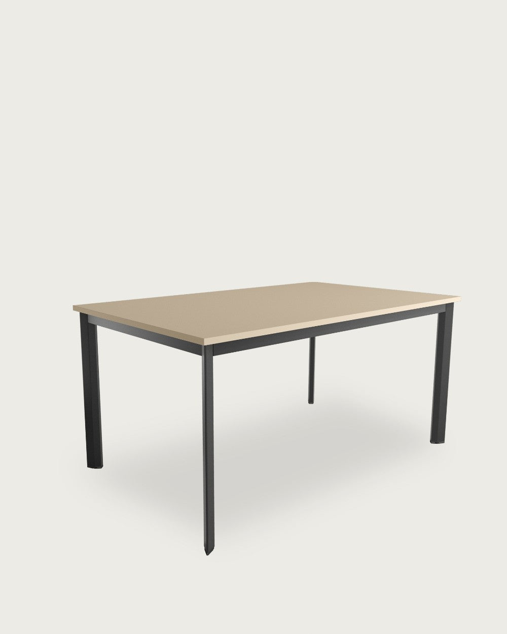 Mesa de comedor Ébano - 180 × 90 cm - Sobre Perla - Estructura metálica negra