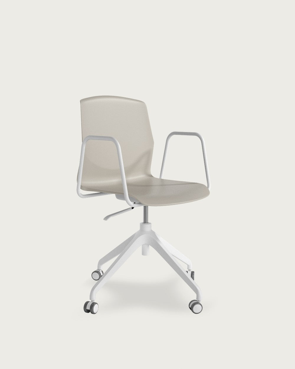 Silla de oficina Tavernes de polipropileno - Perla - Patas Metálicas blancas