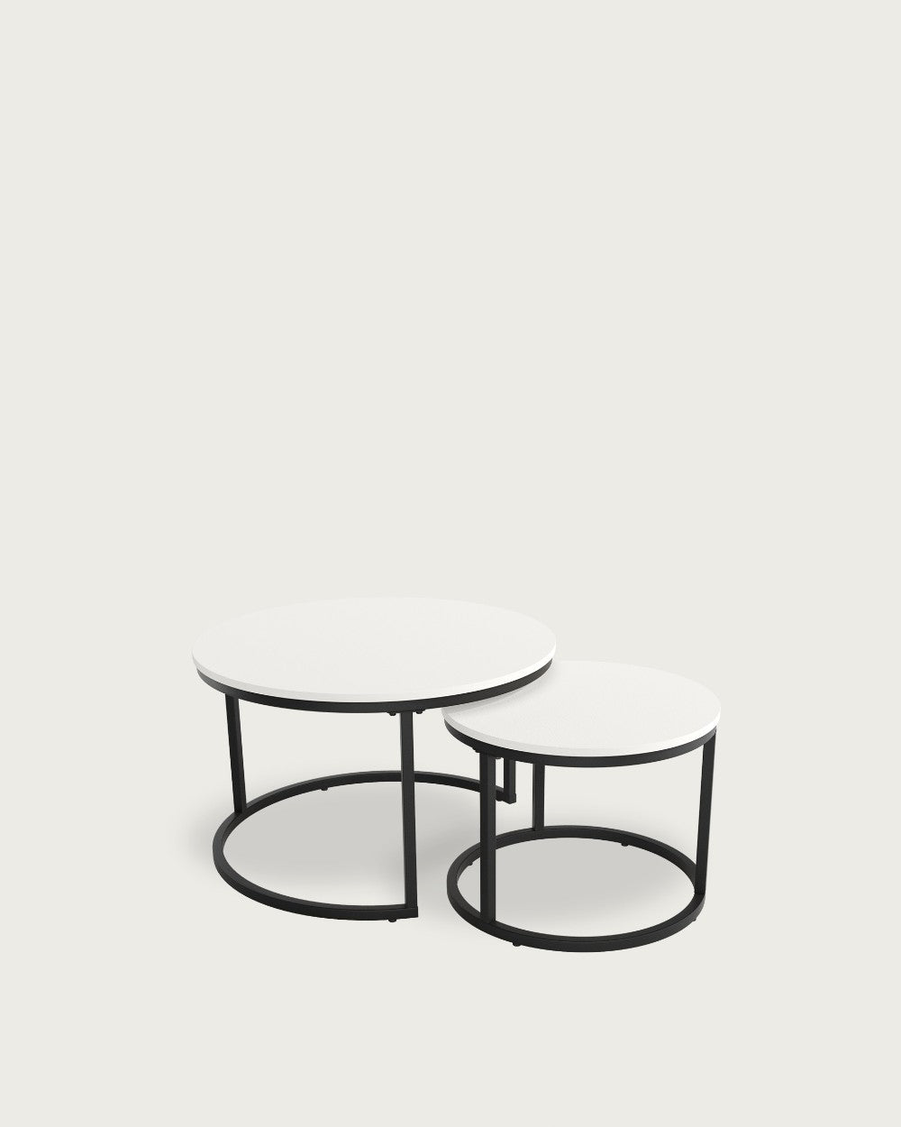 Mesa auxiliar Galia - Ø 50 cm - Sobre Blanco Extra - Estructura metálica negra