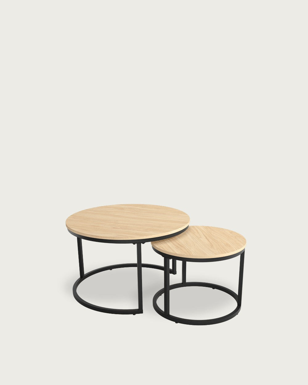 Mesa auxiliar Galia - Ø 50 cm - Sobre Alpin - Estructura metálica negra