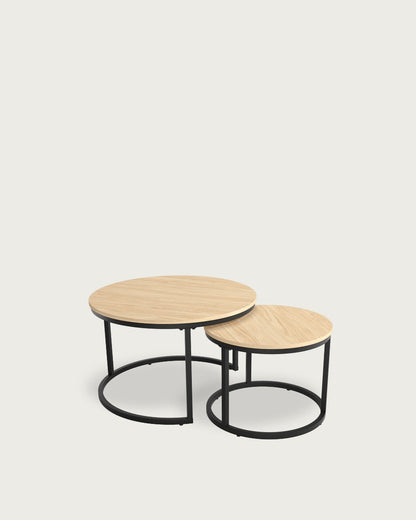 Mesa auxiliar Galia - Ø 50 cm - Sobre Alpin - Estructura metálica negra