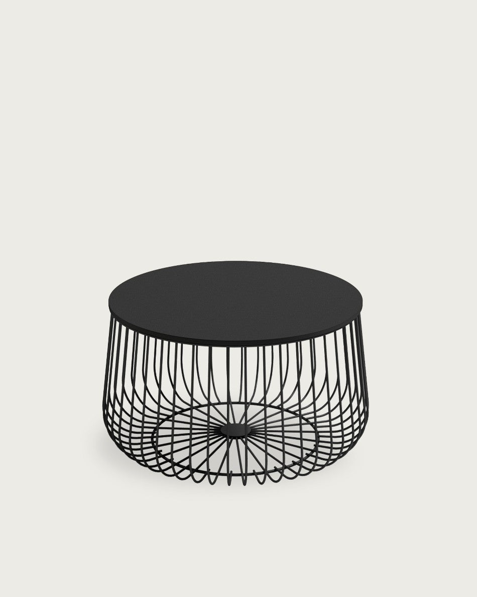 Mesa auxiliar Helia - Ø 60 cm - Sobre Roble Negro - Estructura metálica negra