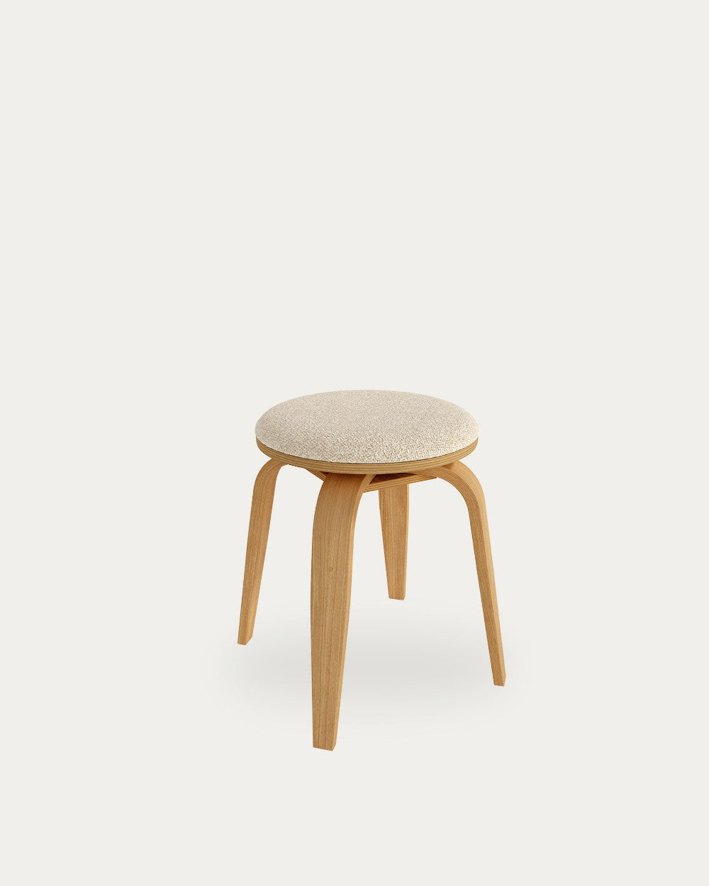 Juego de 2 taburetes Siroco giratorias - Tapizado Arena - Patas madera